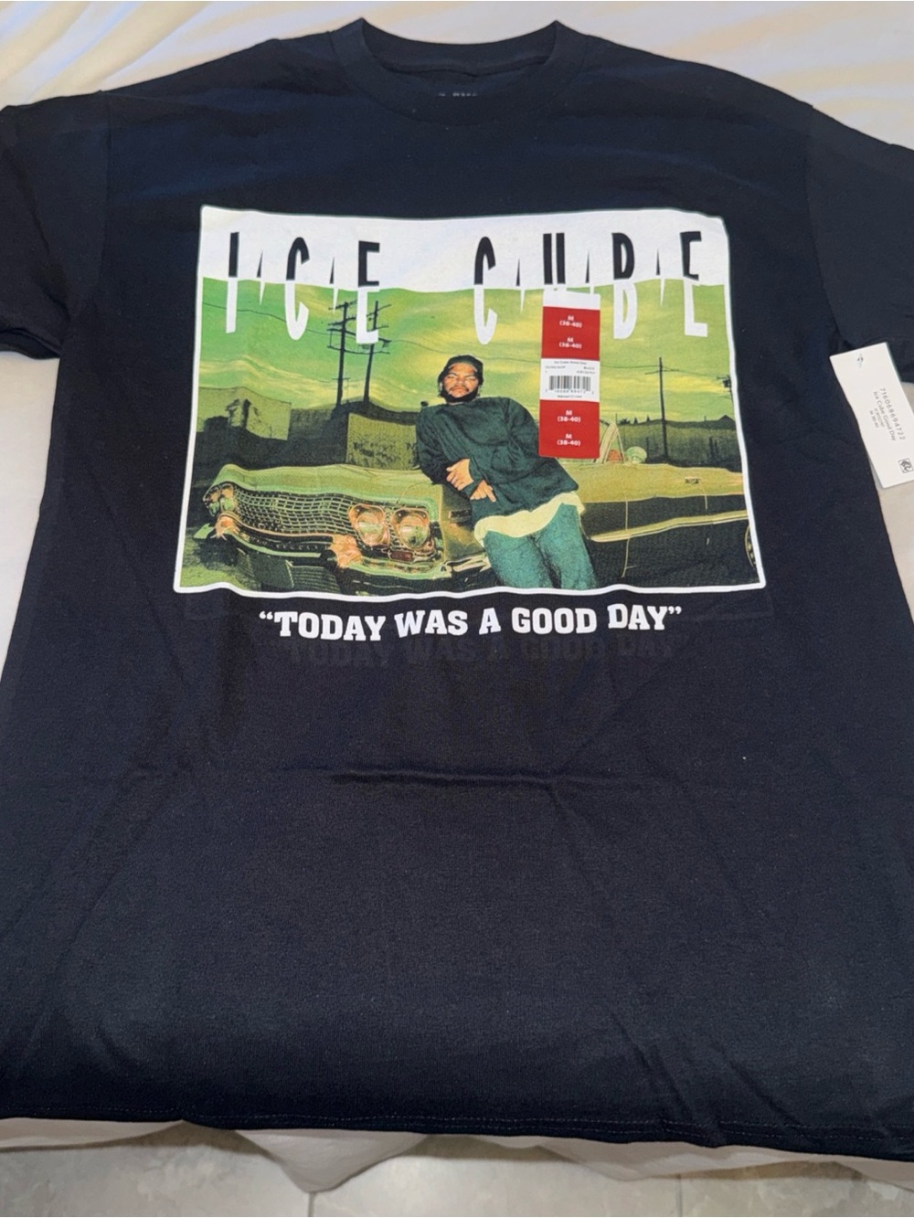 Ice Black Graphic Tee with Green and White Photo Panel